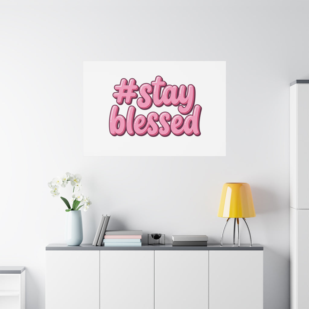 Stay Blessed Canvas, Christian Easter Scripture Wall Art | Pastel Faith Decor