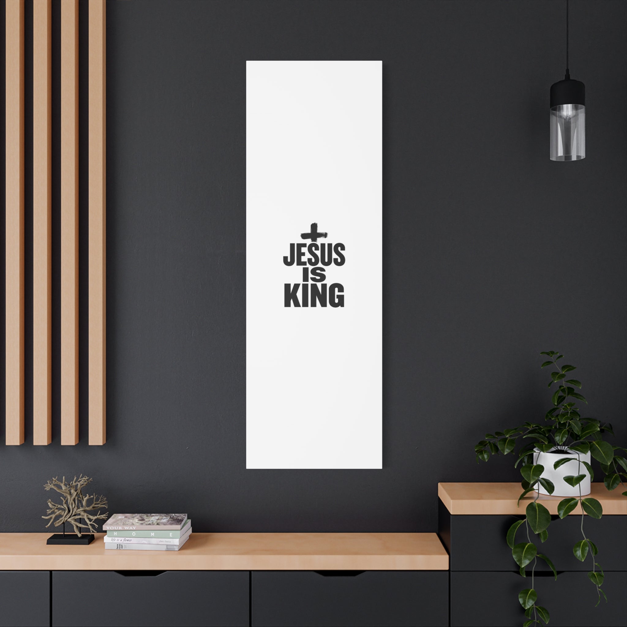 Jesus Is King Canvas | Christian Easter Wall Art, Faith Resurrection Decor