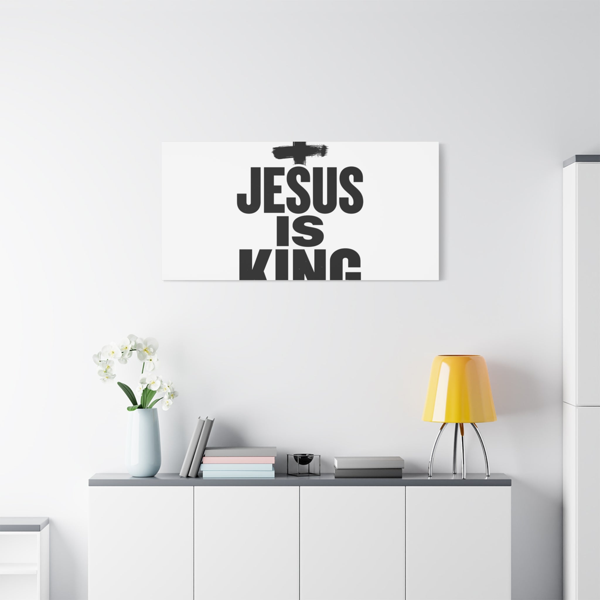 Jesus Is King Canvas | Christian Easter Wall Art, Faith Resurrection Decor