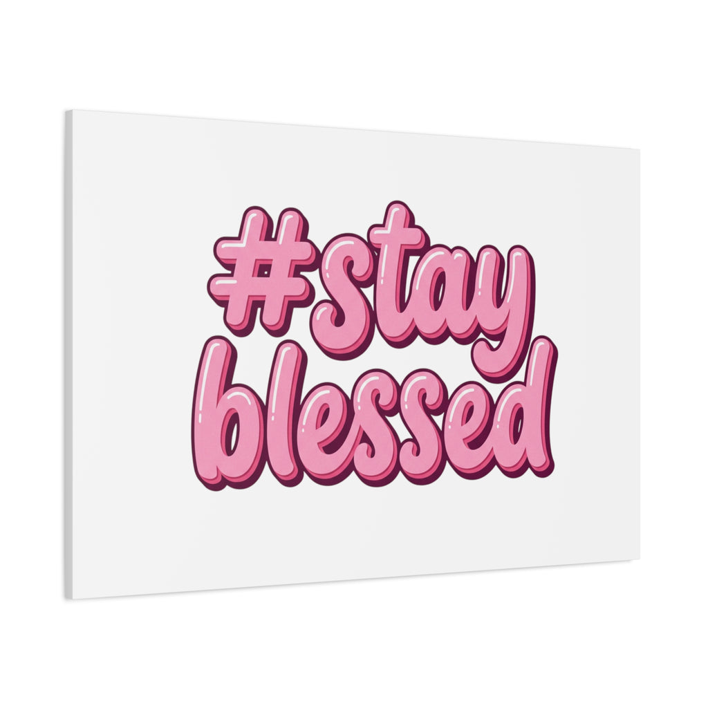 Stay Blessed Canvas, Christian Easter Scripture Wall Art | Pastel Faith Decor