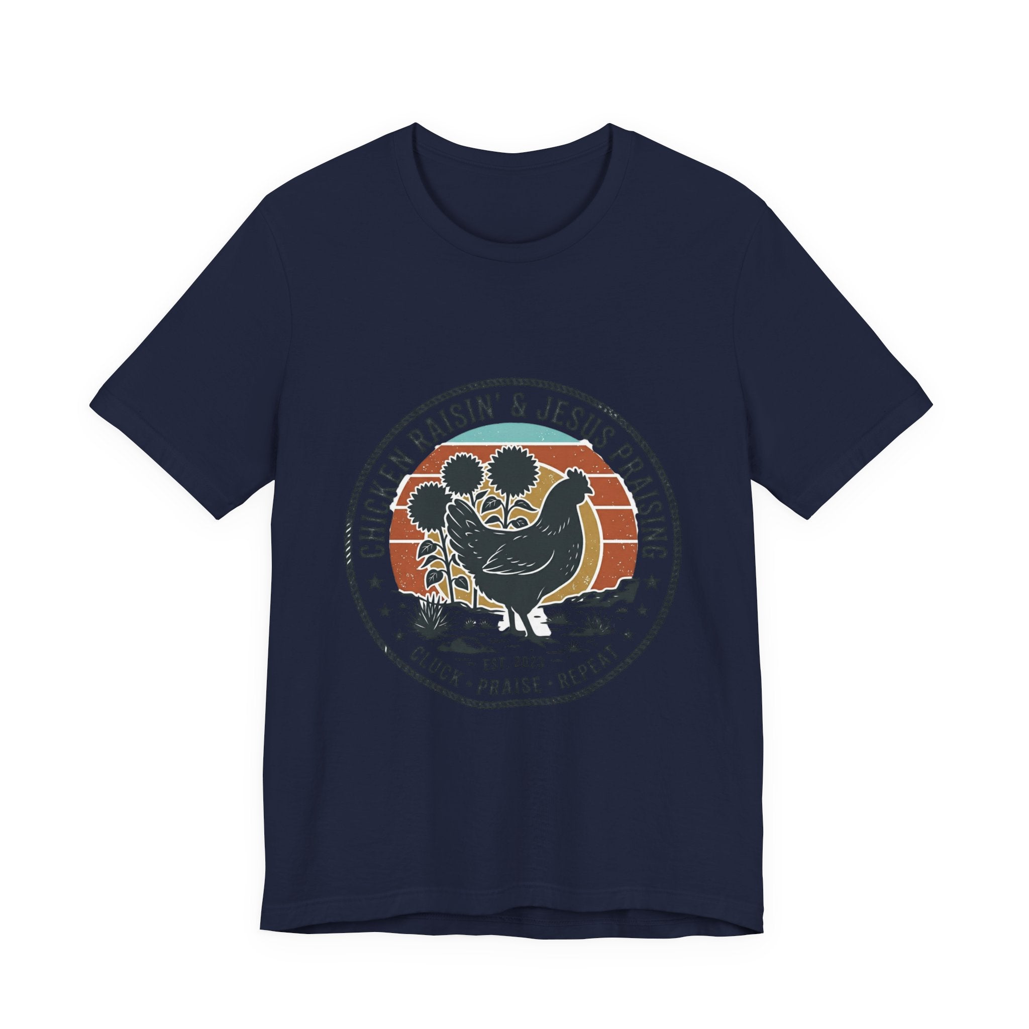 Chicken Raisin & Jesus Praisin Vintage Western T‑Shirt | Americana Cowboy Rodeo