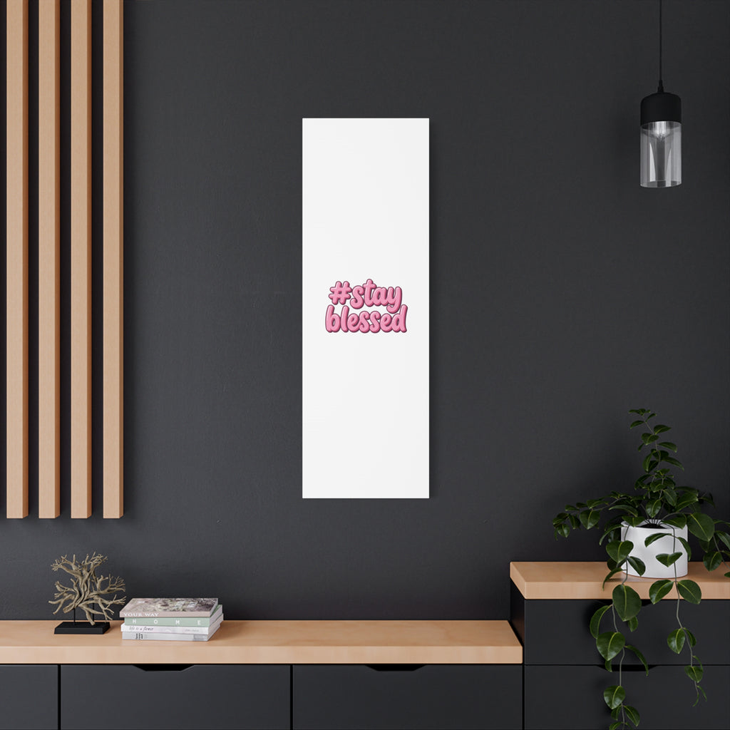 Stay Blessed Canvas, Christian Easter Scripture Wall Art | Pastel Faith Decor