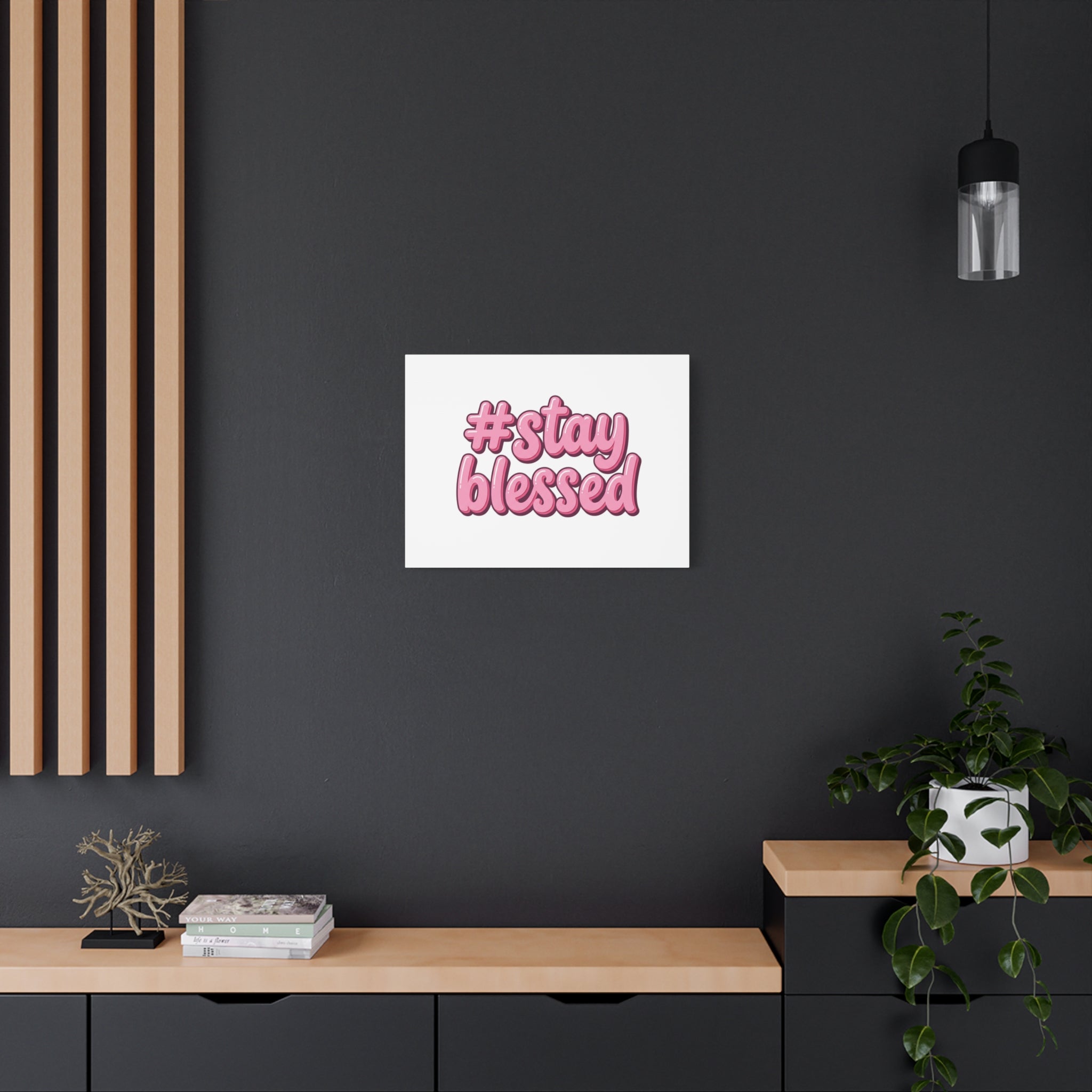 Stay Blessed Canvas, Christian Easter Scripture Wall Art | Pastel Faith Decor