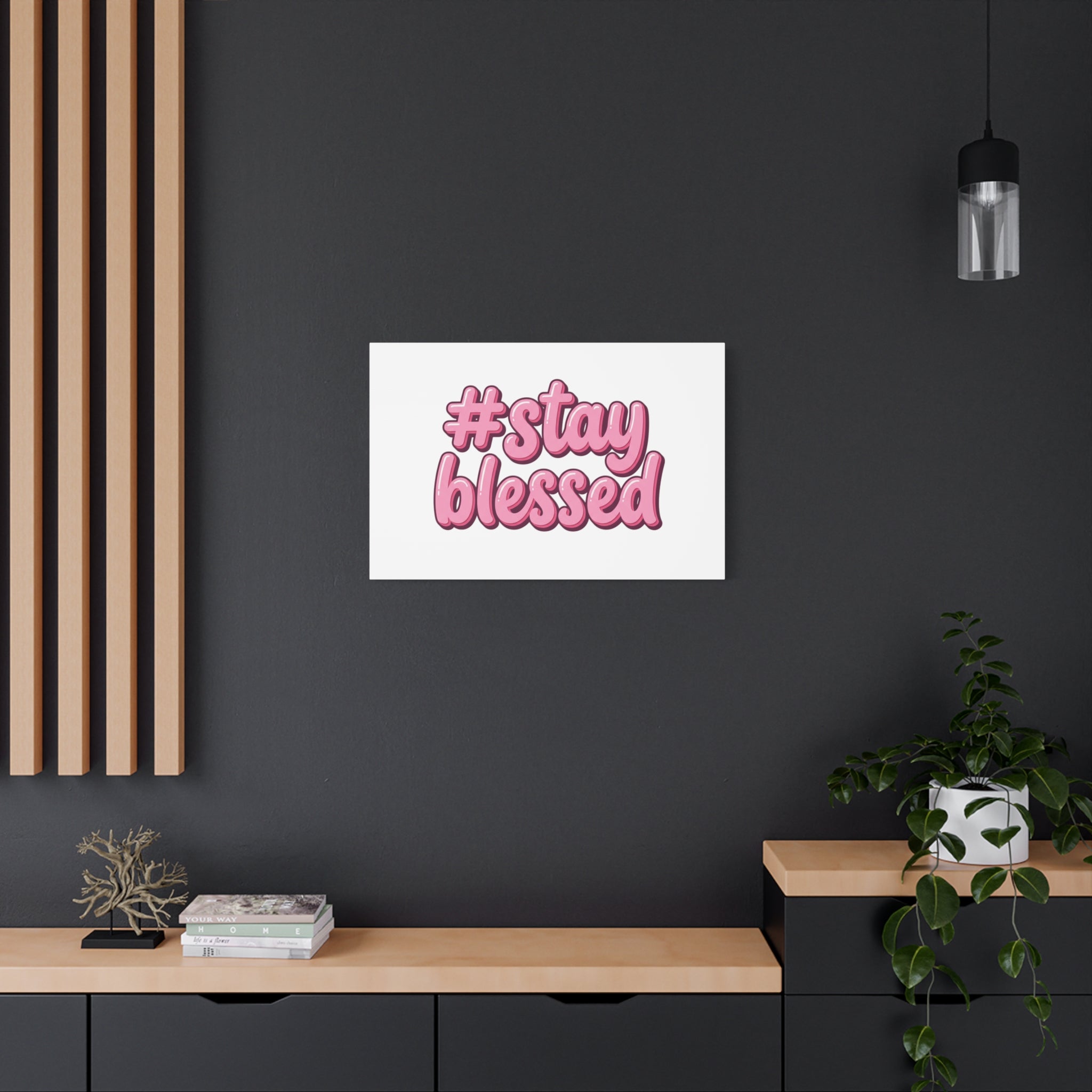 Stay Blessed Canvas, Christian Easter Scripture Wall Art | Pastel Faith Decor