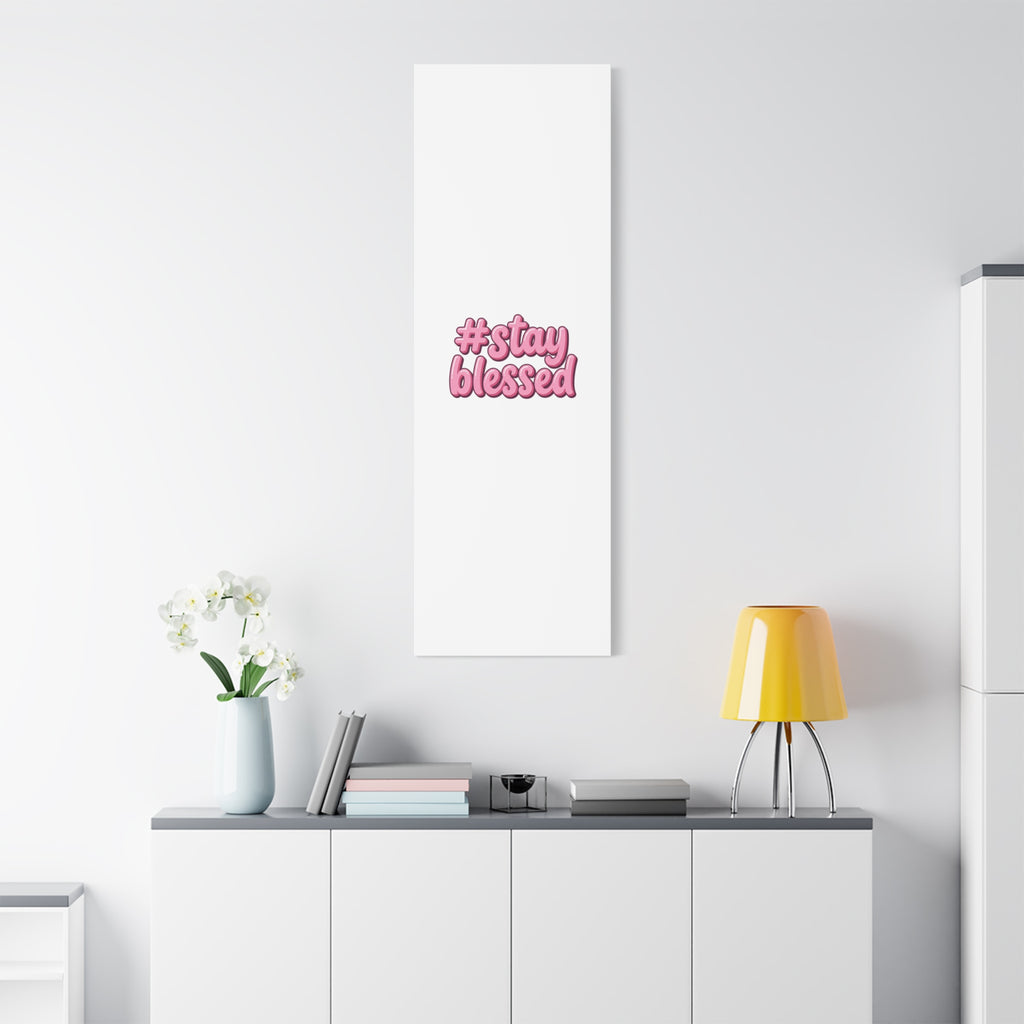 Stay Blessed Canvas, Christian Easter Scripture Wall Art | Pastel Faith Decor