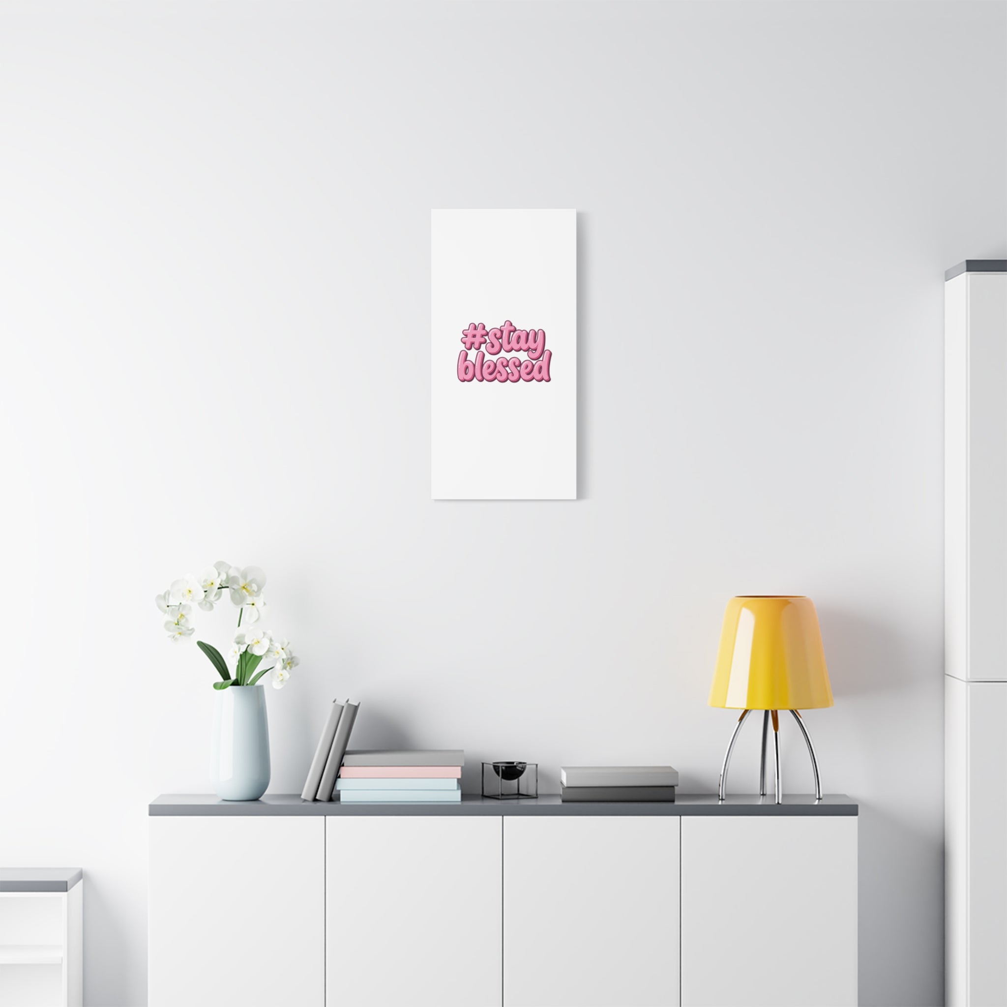Stay Blessed Canvas, Christian Easter Scripture Wall Art | Pastel Faith Decor
