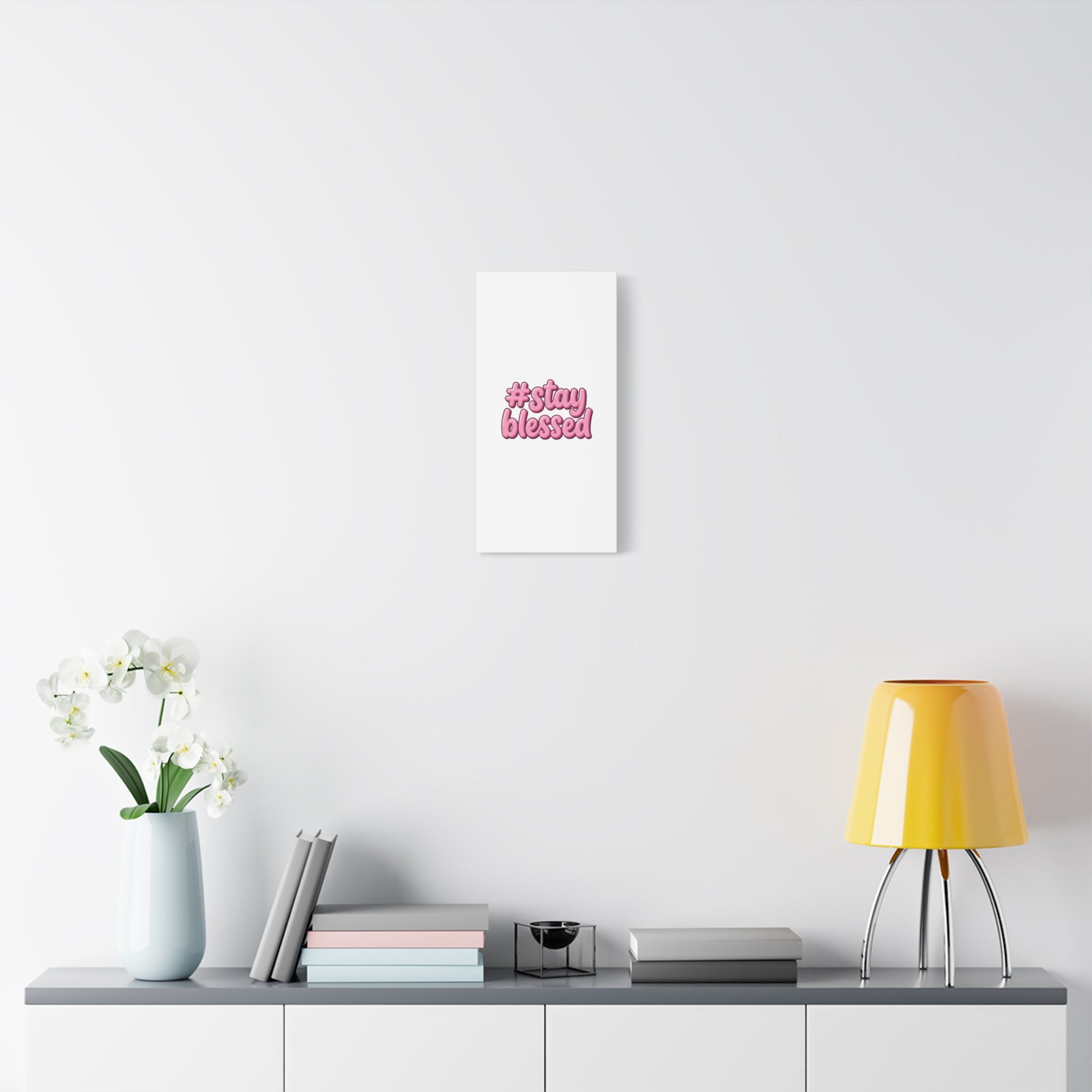 Stay Blessed Canvas, Christian Easter Scripture Wall Art | Pastel Faith Decor
