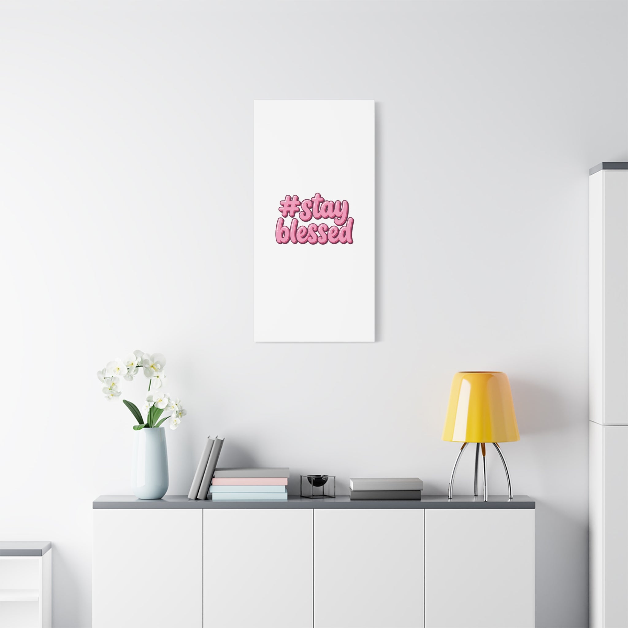 Stay Blessed Canvas, Christian Easter Scripture Wall Art | Pastel Faith Decor