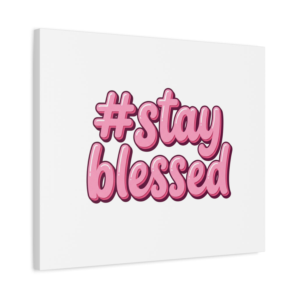 Stay Blessed Canvas, Christian Easter Scripture Wall Art | Pastel Faith Decor