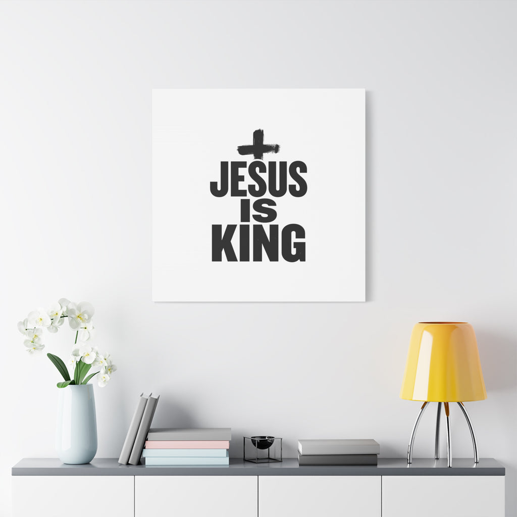 Jesus Is King Canvas | Christian Easter Wall Art, Faith Resurrection Decor