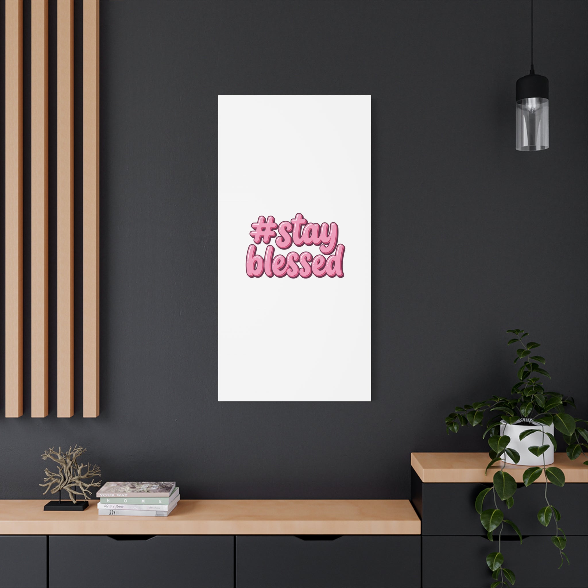 Stay Blessed Canvas, Christian Easter Scripture Wall Art | Pastel Faith Decor