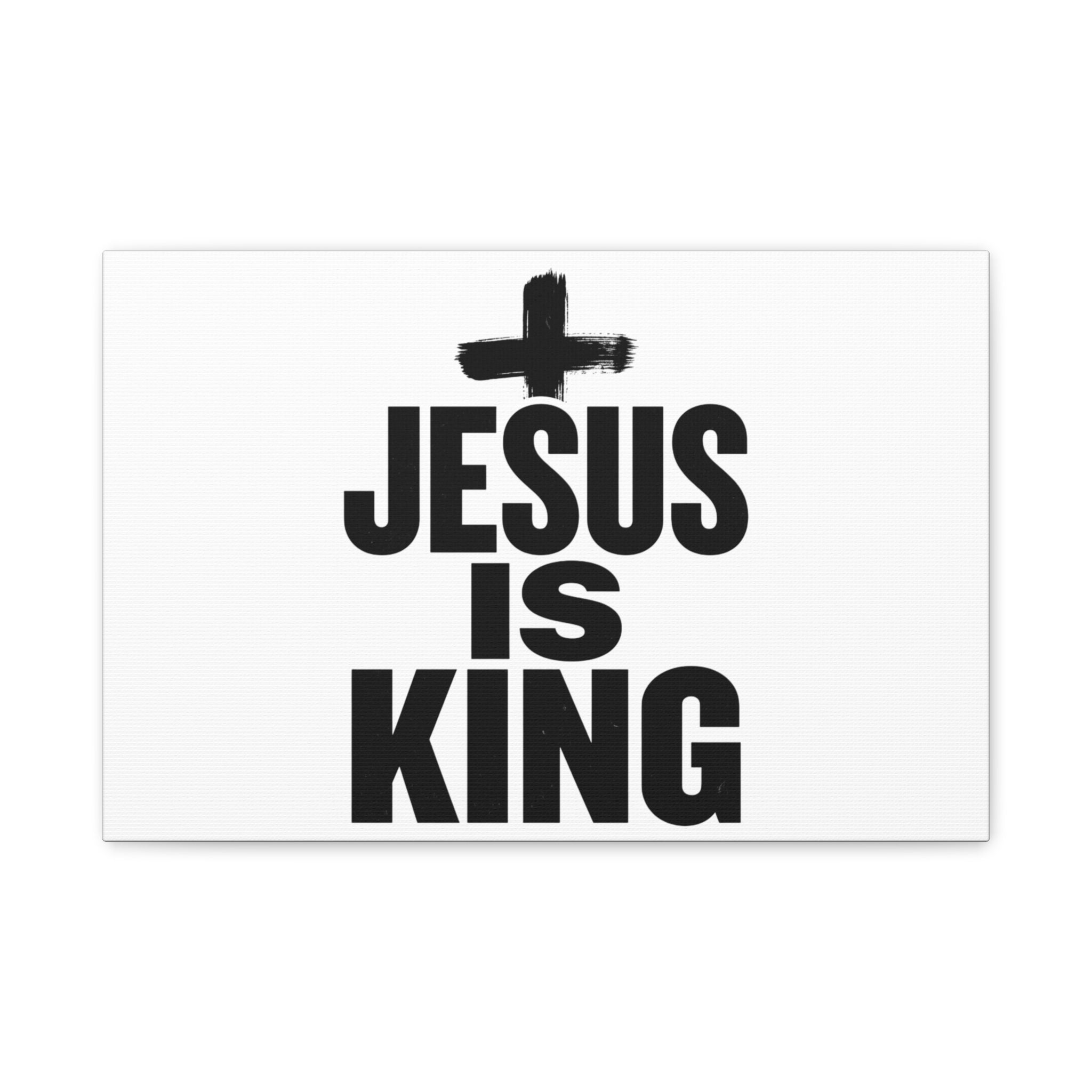 Jesus Is King Canvas | Christian Easter Wall Art, Faith Resurrection Decor