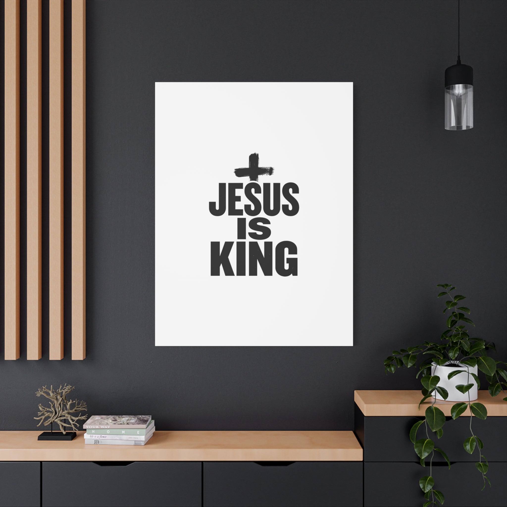 Jesus Is King Canvas | Christian Easter Wall Art, Faith Resurrection Decor