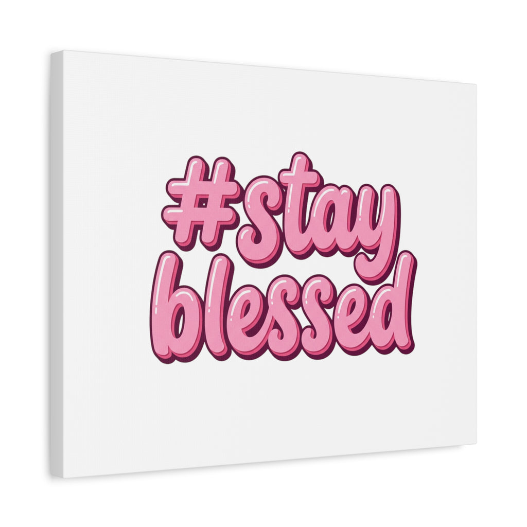 Stay Blessed Canvas, Christian Easter Scripture Wall Art | Pastel Faith Decor