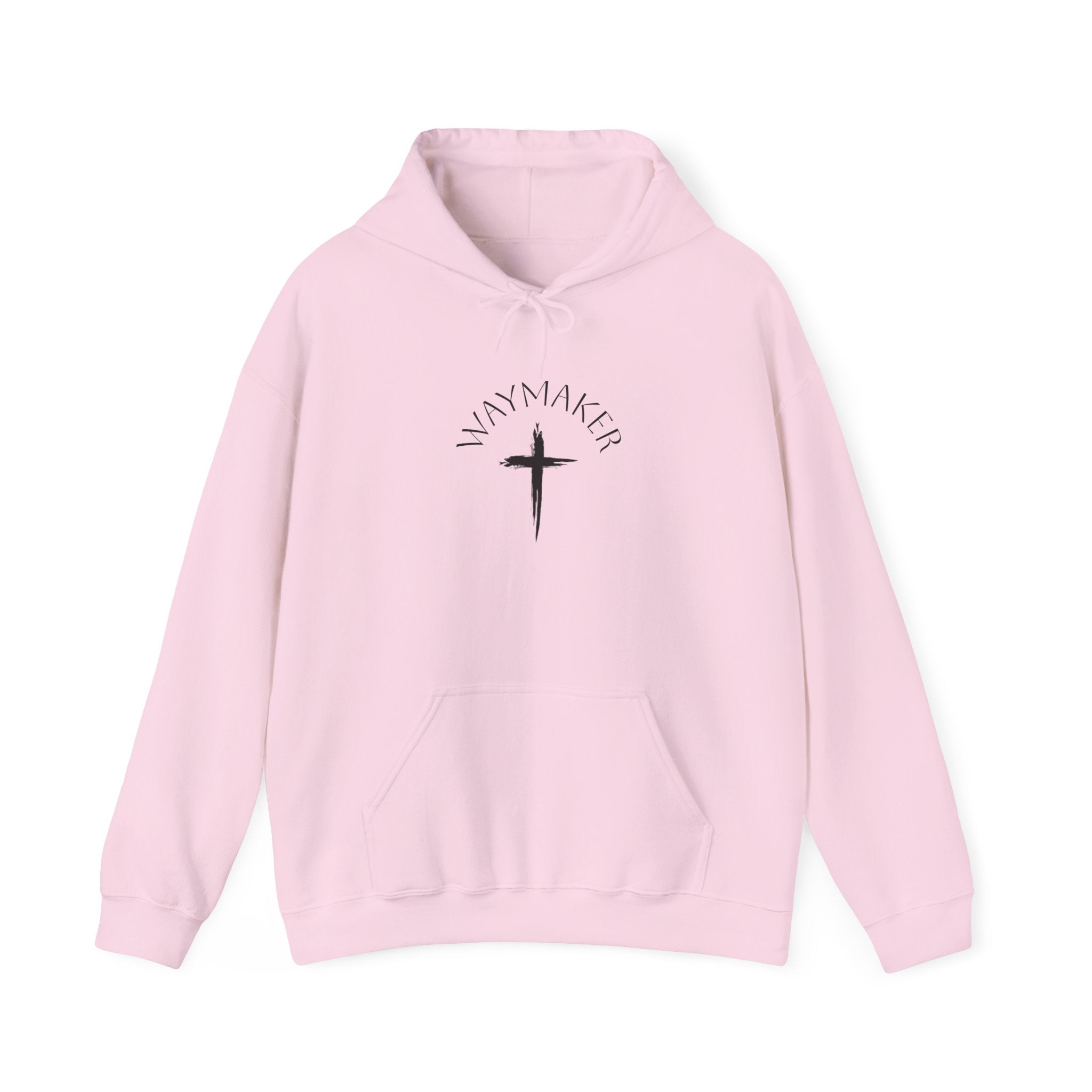Faithmaker Cross Hoodie — Minimal Christian Graphic Sweatshirt