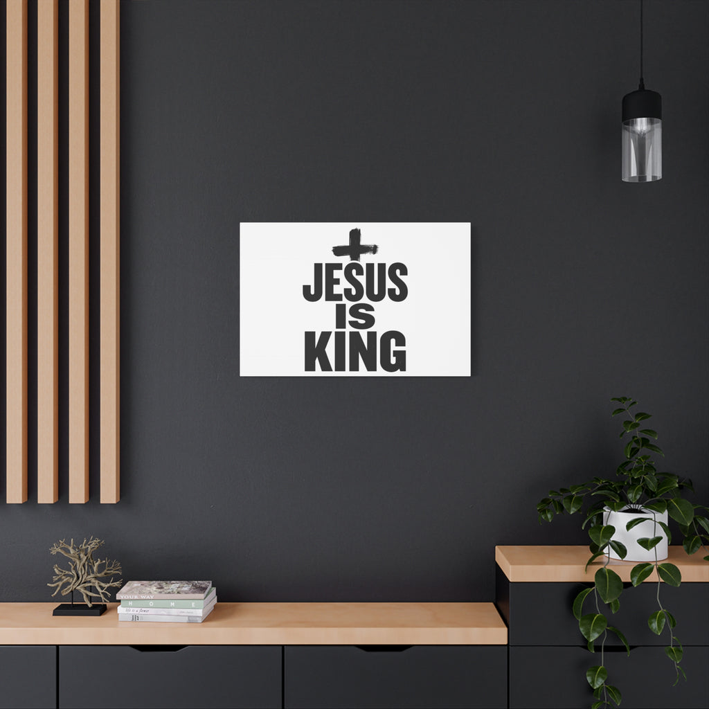 Jesus Is King Canvas | Christian Easter Wall Art, Faith Resurrection Decor