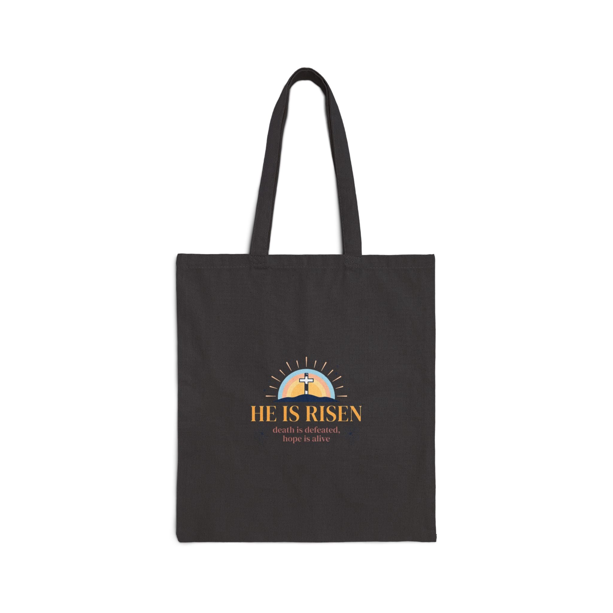 He Is Risen Tote | Christian Easter Canvas Tote, Resurrection Scripture