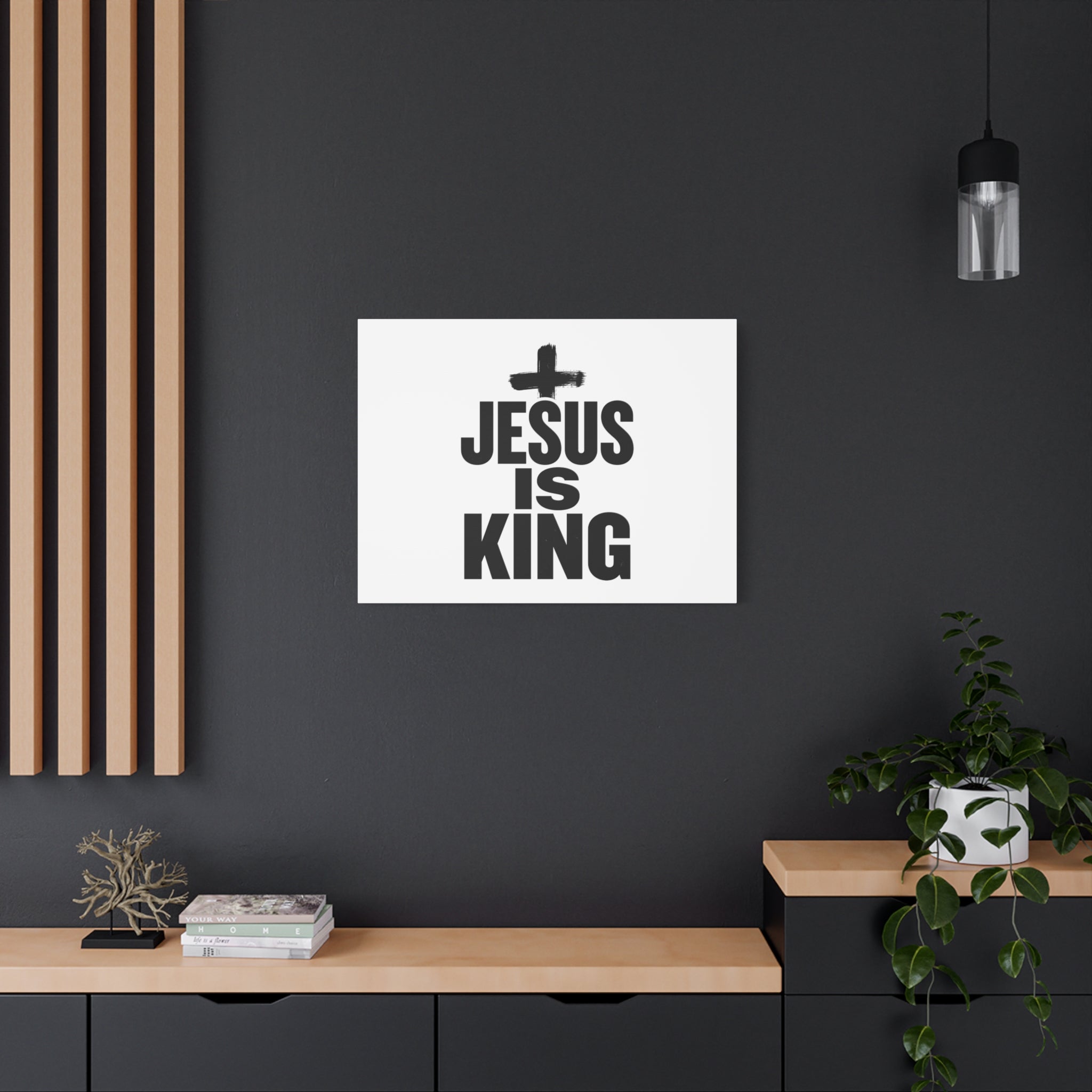 Jesus Is King Canvas | Christian Easter Wall Art, Faith Resurrection Decor