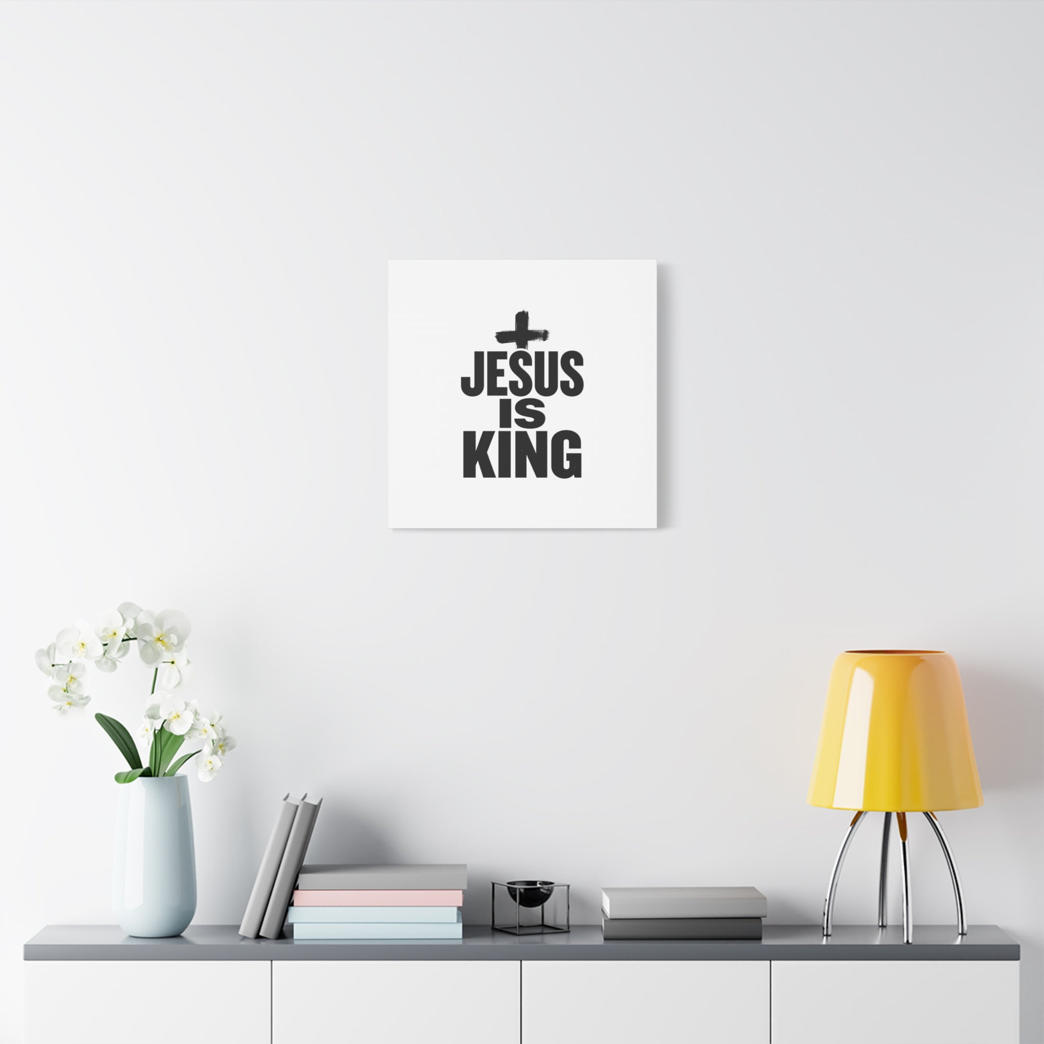 Jesus Is King Canvas | Christian Easter Wall Art, Faith Resurrection Decor