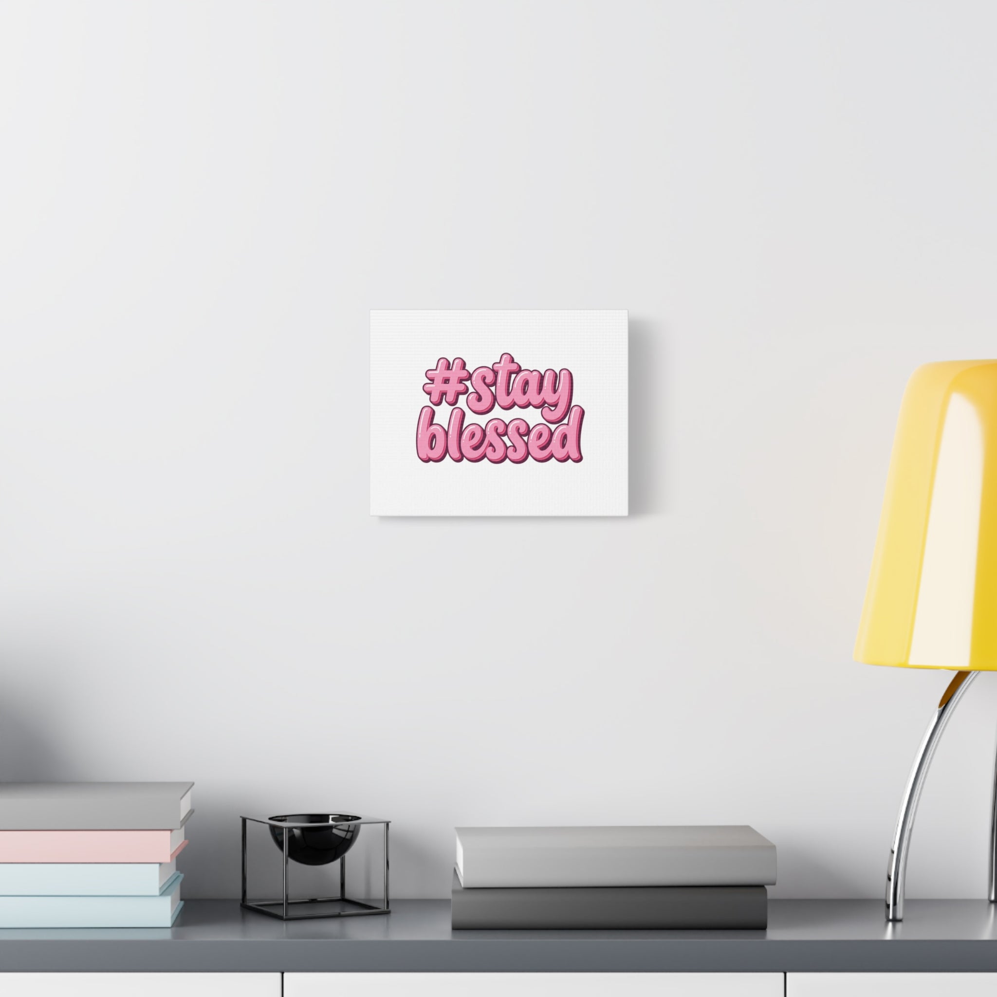 Stay Blessed Canvas, Christian Easter Scripture Wall Art | Pastel Faith Decor