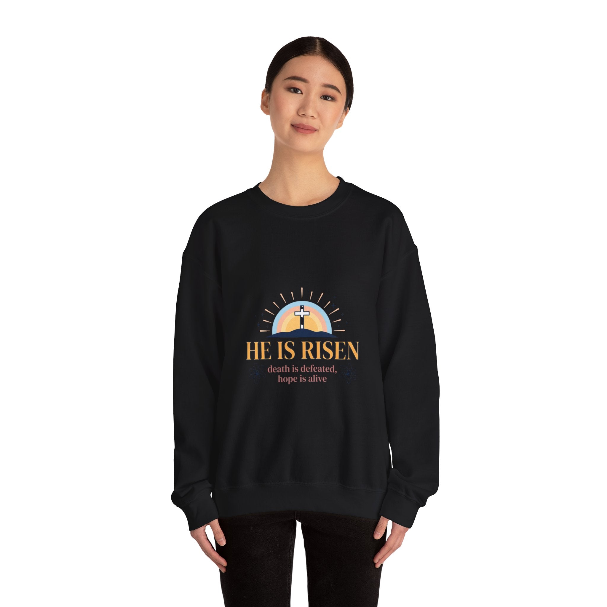 He Is Risen Crewneck Sweatshirt | Christian Easter, Resurrection Sweatshirt