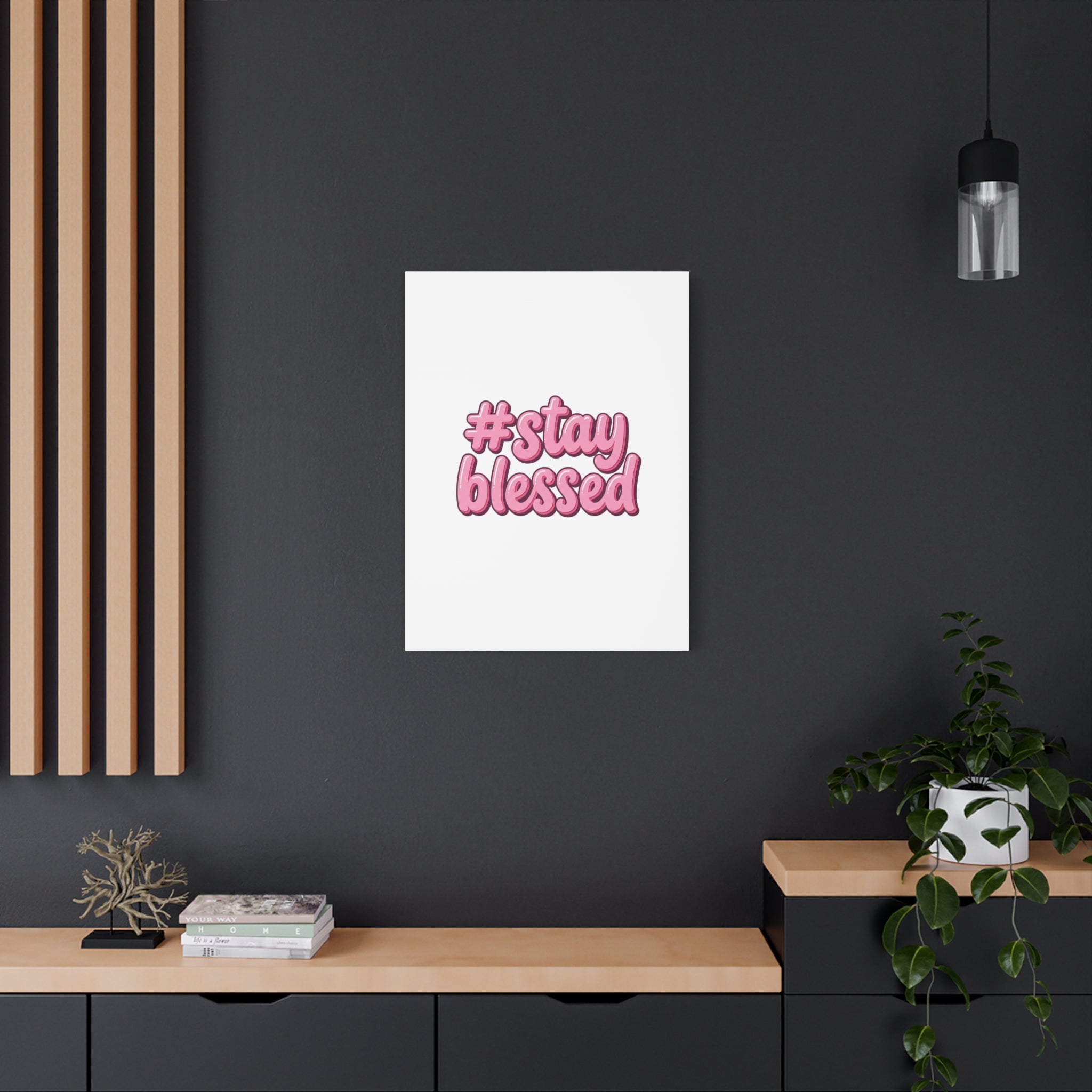 Stay Blessed Canvas, Christian Easter Scripture Wall Art | Pastel Faith Decor