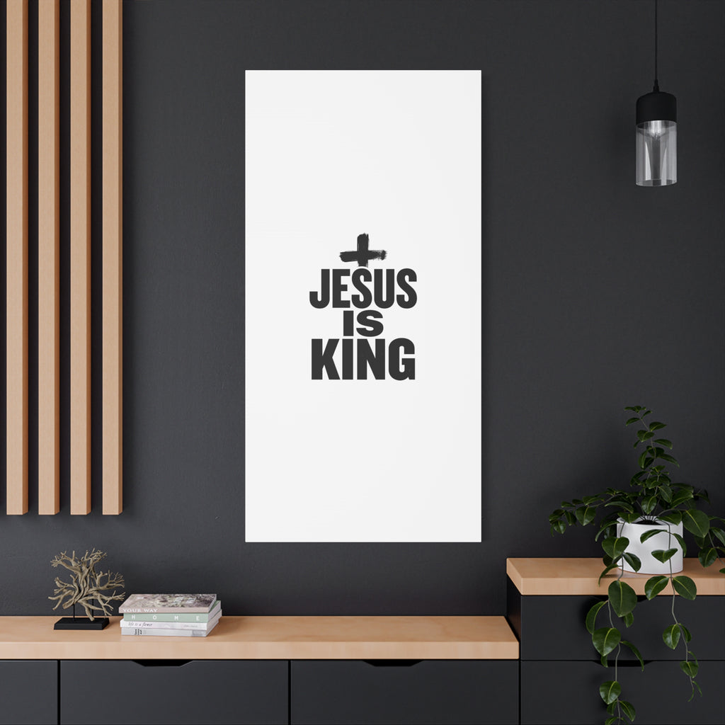 Jesus Is King Canvas | Christian Easter Wall Art, Faith Resurrection Decor