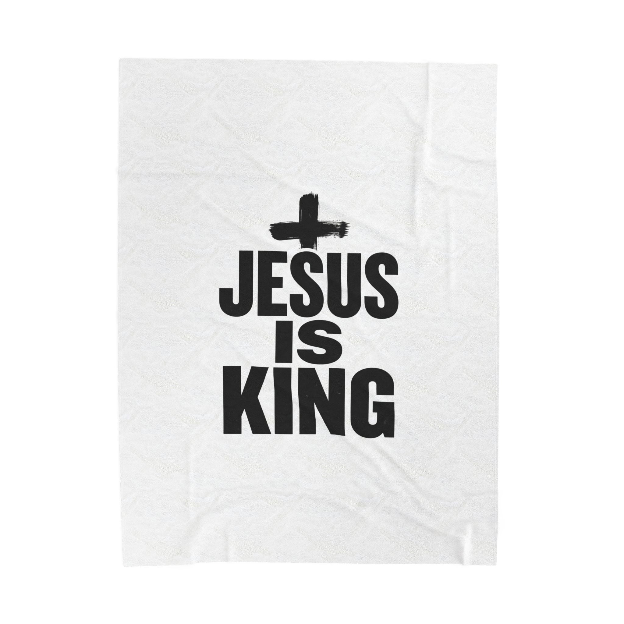 Jesus Is King Velveteen Plush Blanket | Christian Easter, Resurrection Scripture