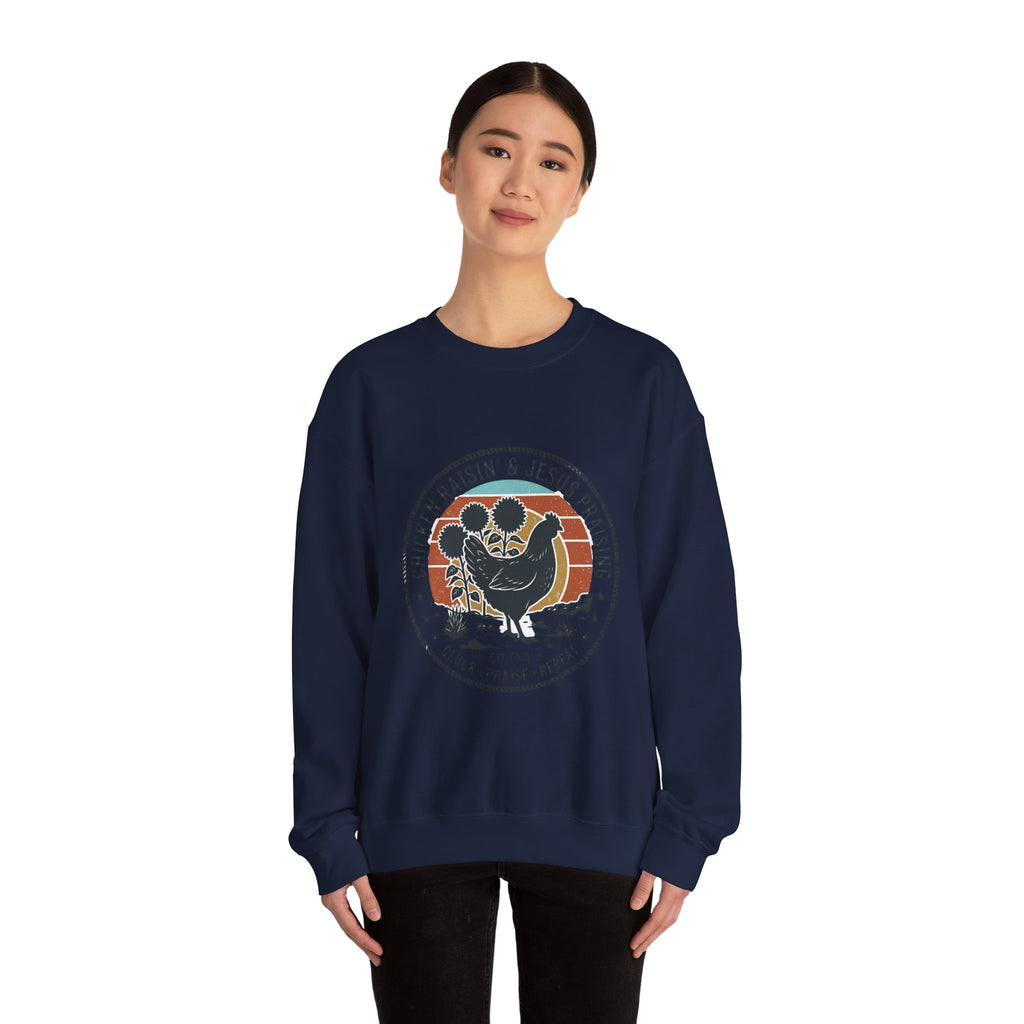Chicken Raisin & Jesus Praisin Crewneck Sweatshirt | Western Americana, Vintage Rodeo