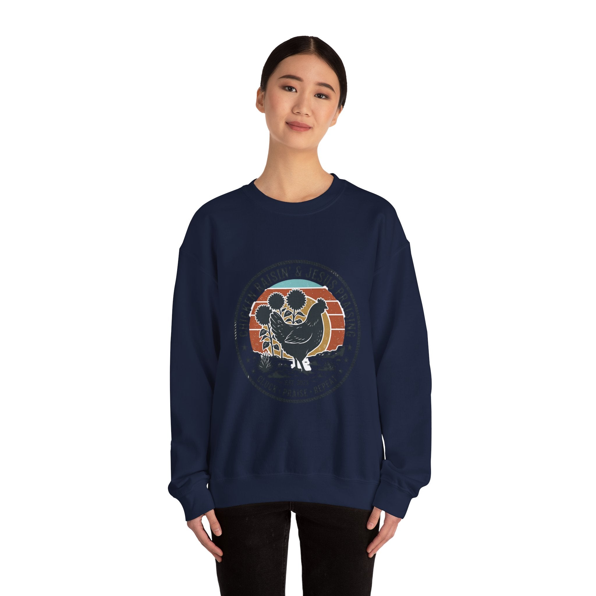 Chicken Raisin & Jesus Praisin Crewneck Sweatshirt | Western Americana, Vintage Rodeo