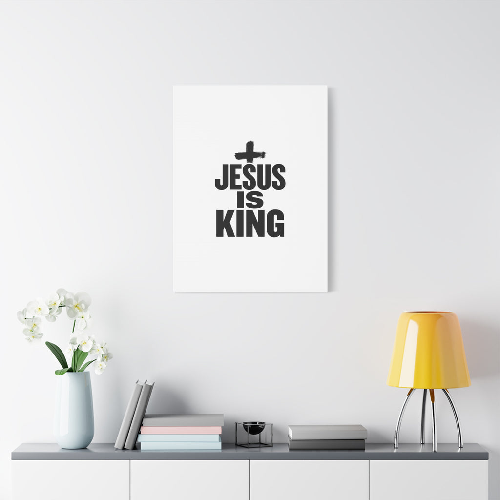 Jesus Is King Canvas | Christian Easter Wall Art, Faith Resurrection Decor