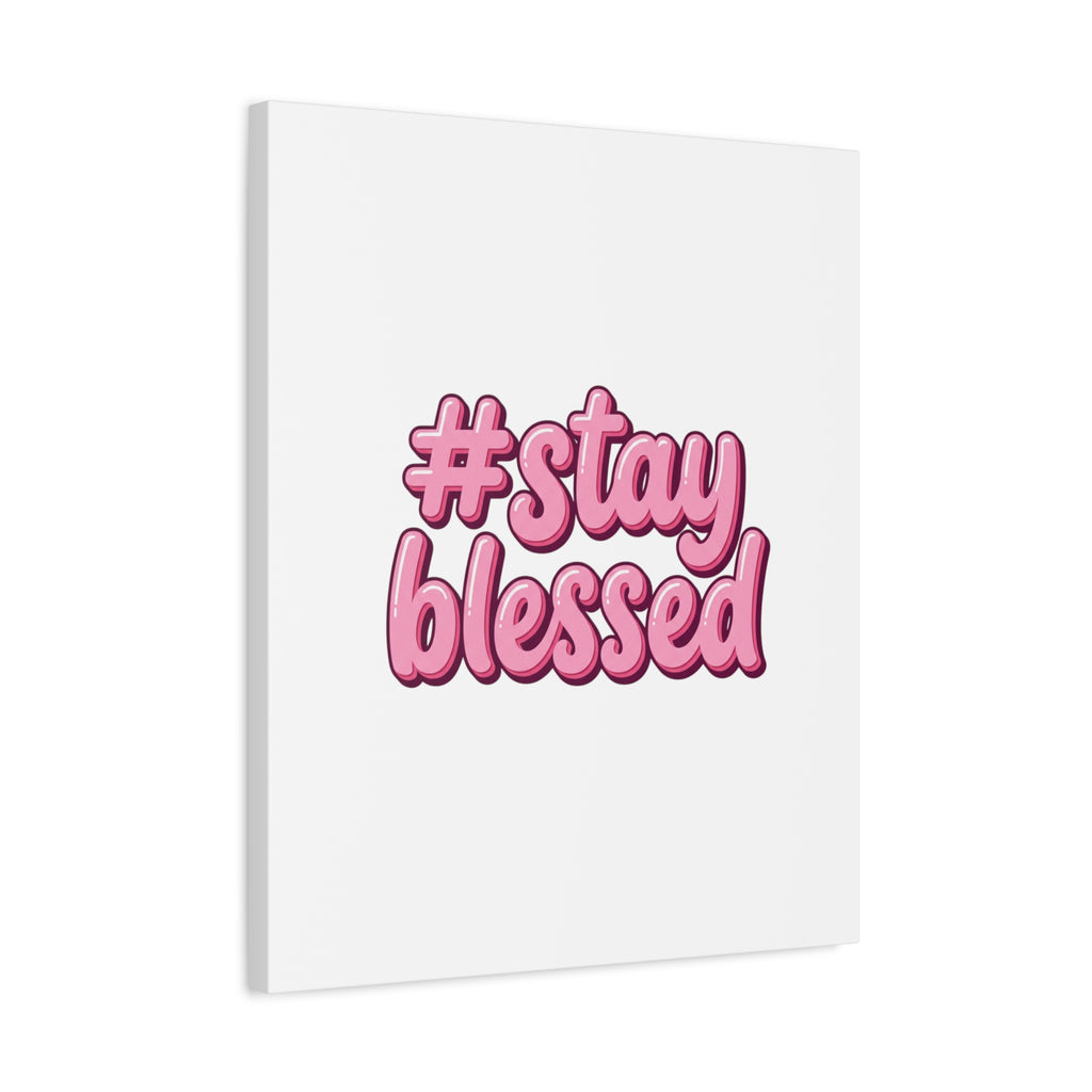 Stay Blessed Canvas, Christian Easter Scripture Wall Art | Pastel Faith Decor