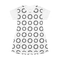 Wreath Pattern T-Shirt Dress — Monochrome Floral Circle All-Over Print