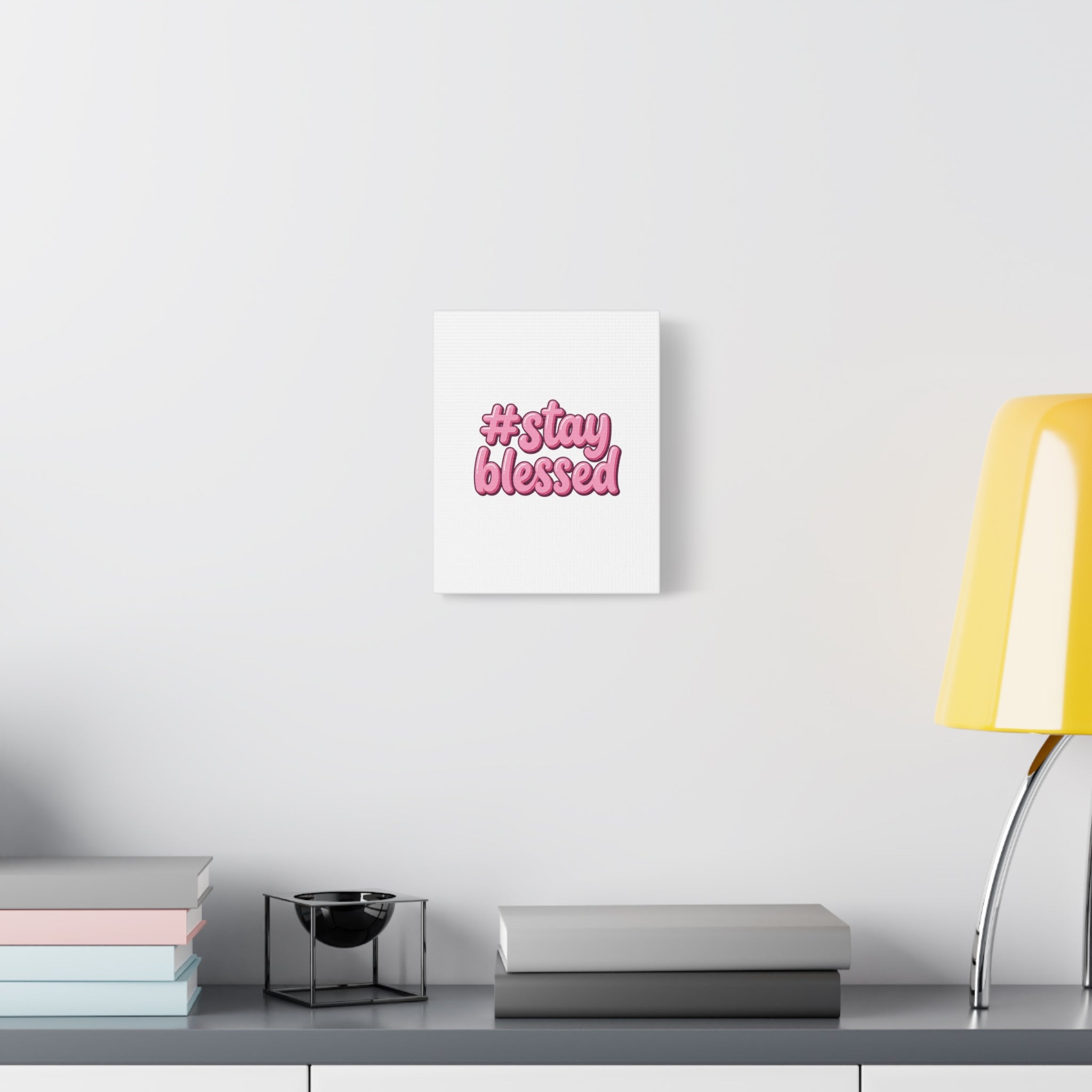 Stay Blessed Canvas, Christian Easter Scripture Wall Art | Pastel Faith Decor