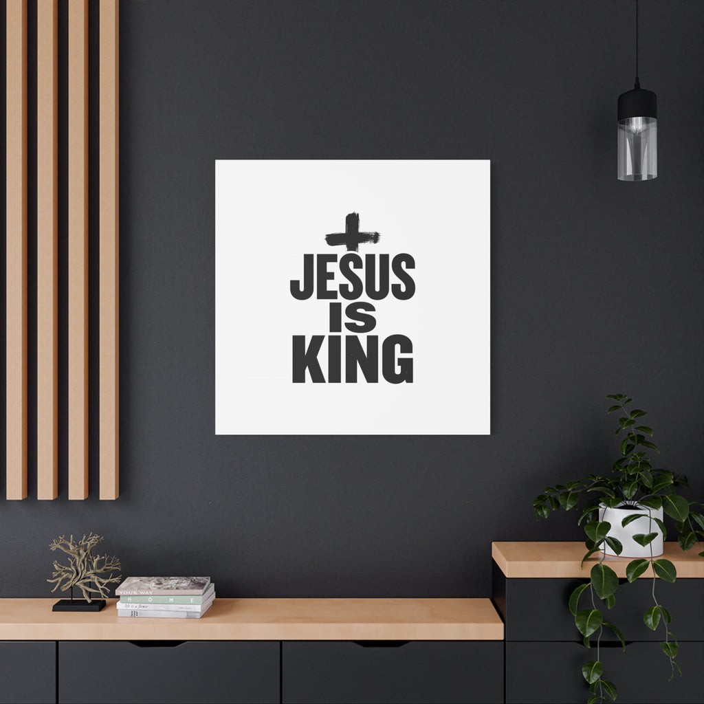 Jesus Is King Canvas | Christian Easter Wall Art, Faith Resurrection Decor