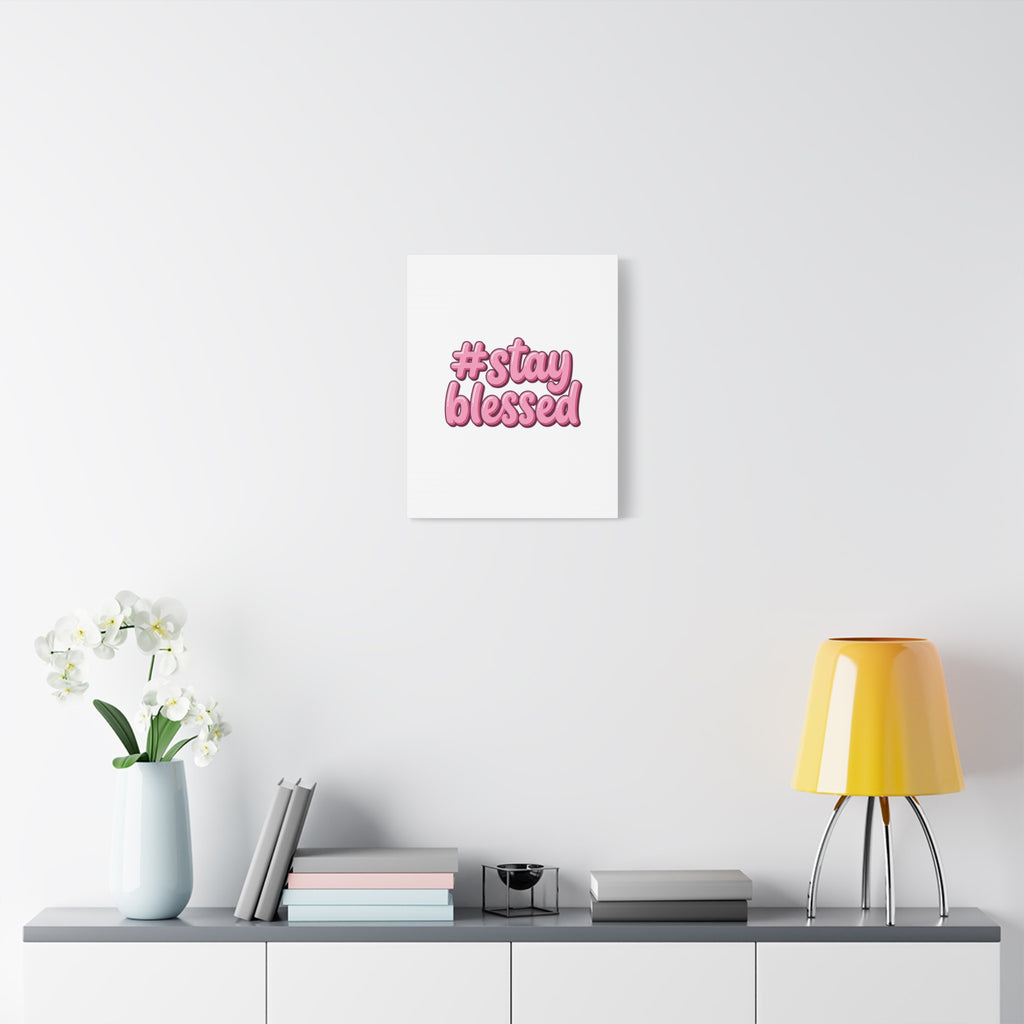 Stay Blessed Canvas, Christian Easter Scripture Wall Art | Pastel Faith Decor
