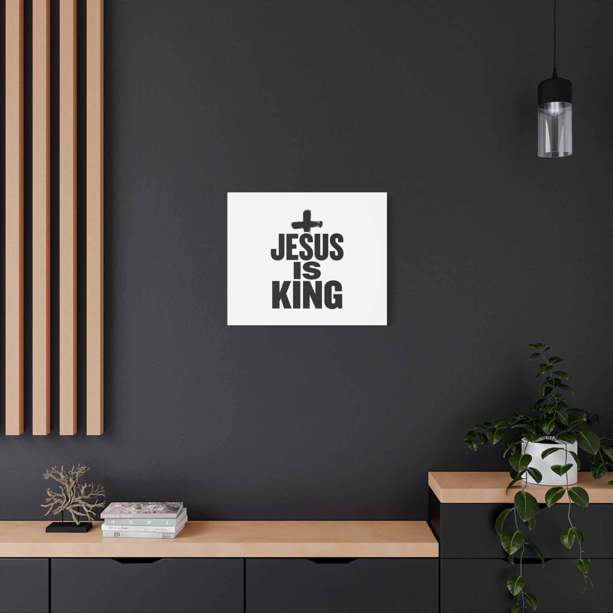 Jesus Is King Canvas | Christian Easter Wall Art, Faith Resurrection Decor