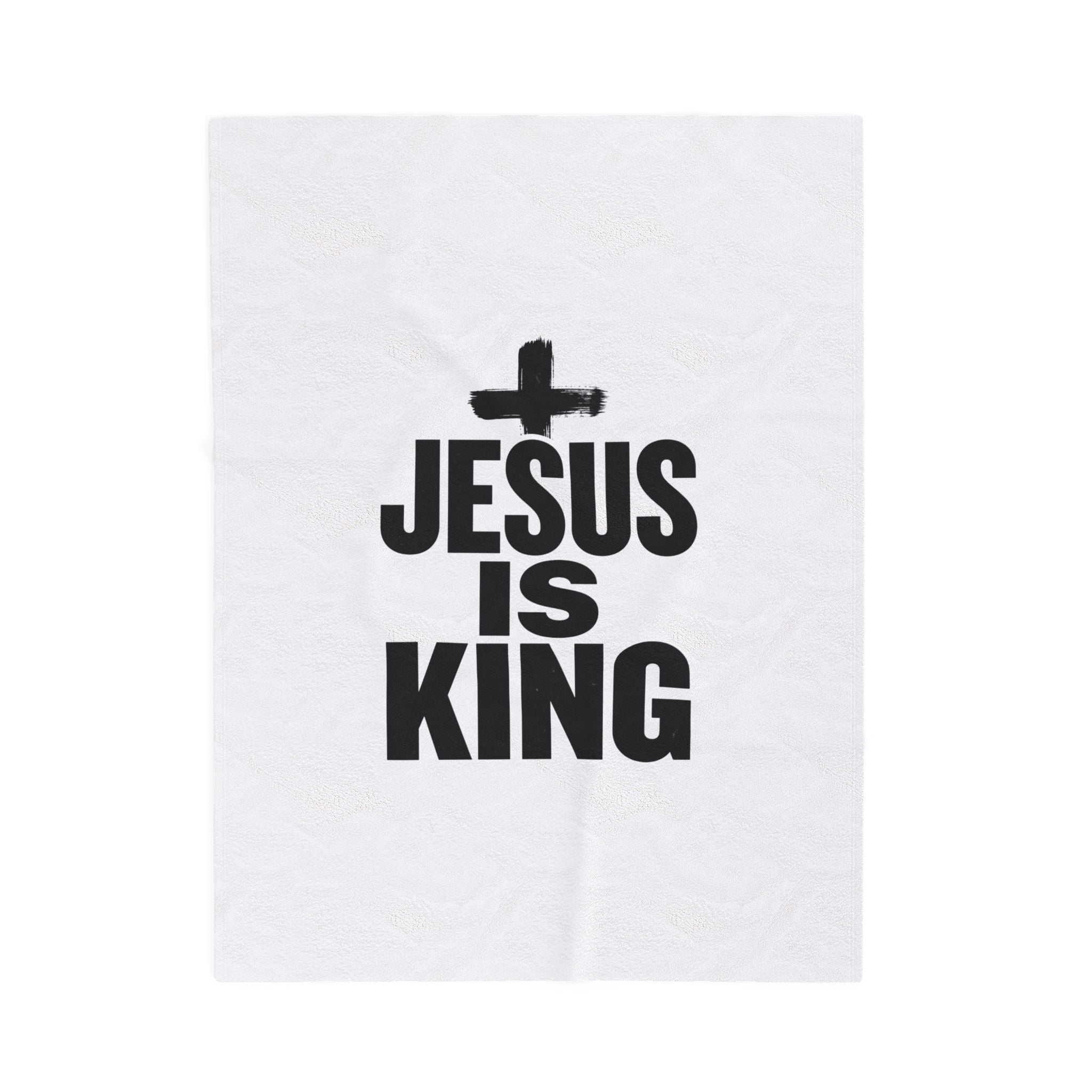 Jesus Is King Velveteen Plush Blanket | Christian Easter, Resurrection Scripture