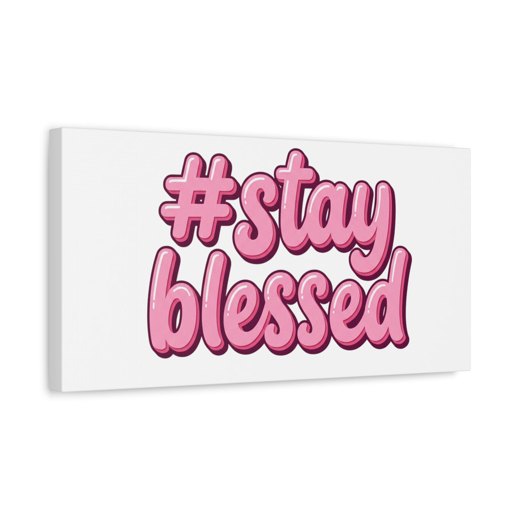 Stay Blessed Canvas, Christian Easter Scripture Wall Art | Pastel Faith Decor