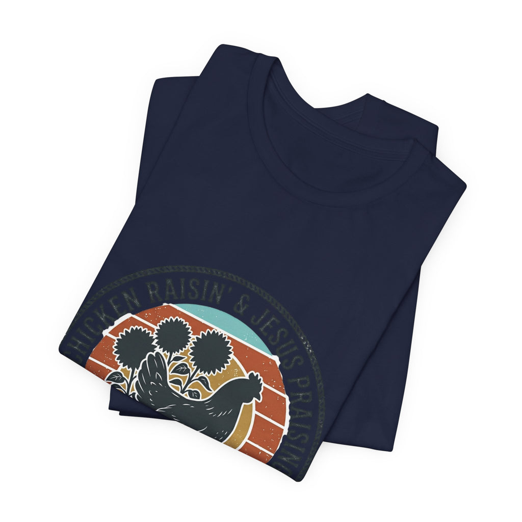 Chicken Raisin & Jesus Praisin Vintage Western T‑Shirt | Americana Cowboy Rodeo