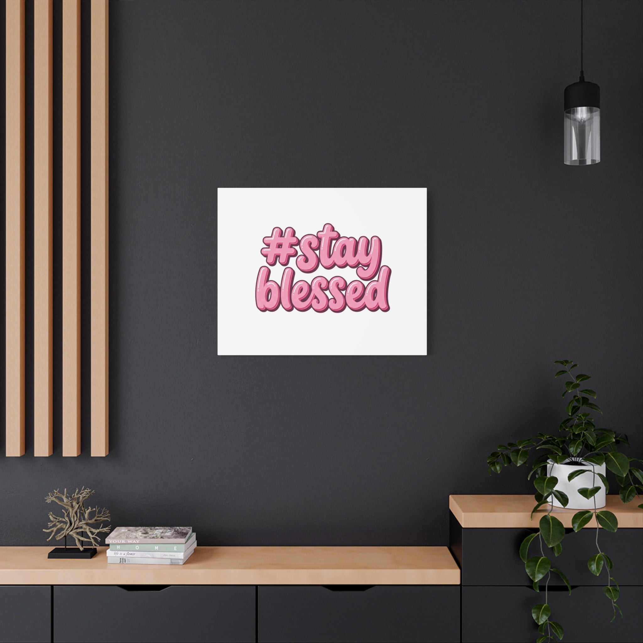 Stay Blessed Canvas, Christian Easter Scripture Wall Art | Pastel Faith Decor
