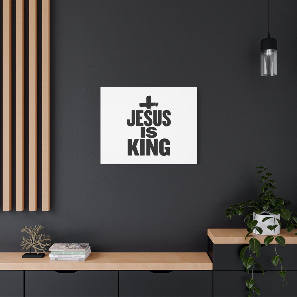 Jesus Is King Canvas | Christian Easter Wall Art, Faith Resurrection Decor