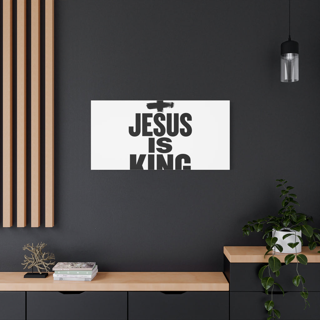 Jesus Is King Canvas | Christian Easter Wall Art, Faith Resurrection Decor