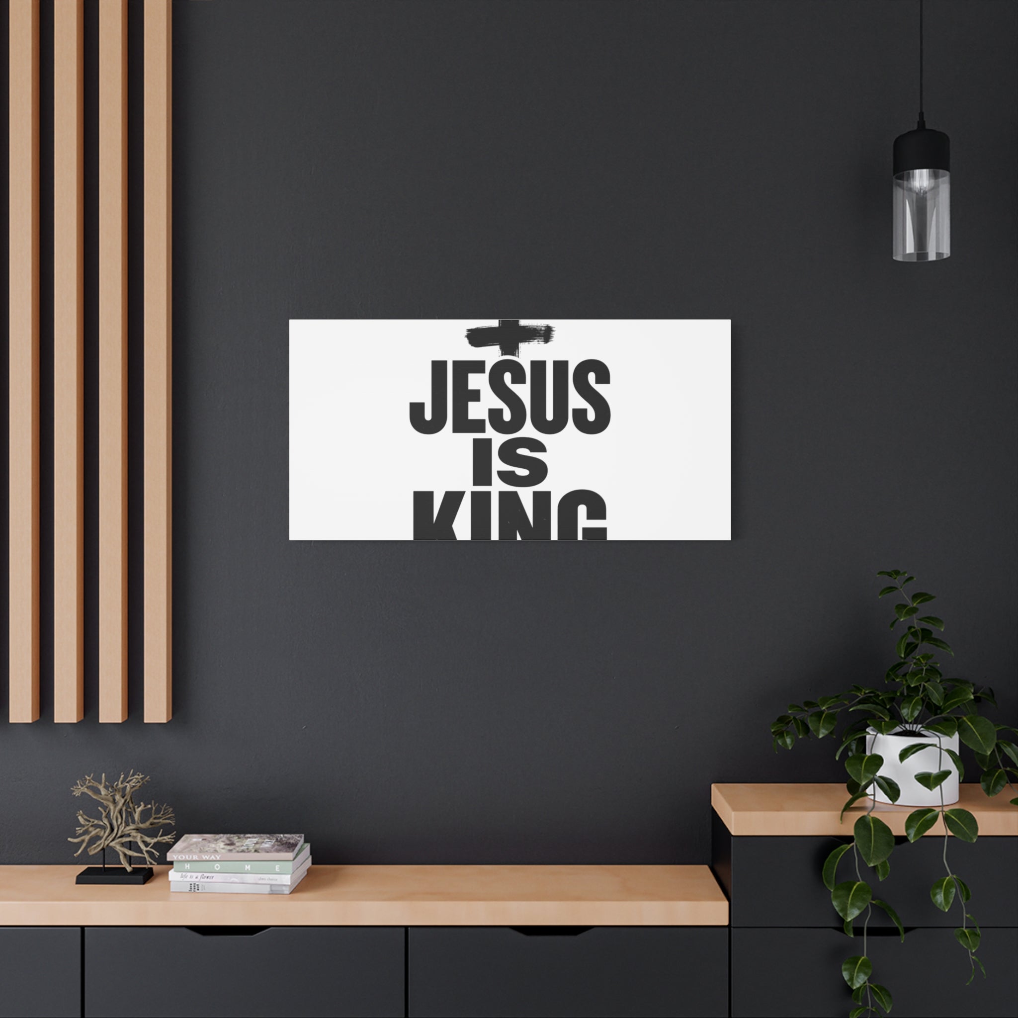 Jesus Is King Canvas | Christian Easter Wall Art, Faith Resurrection Decor