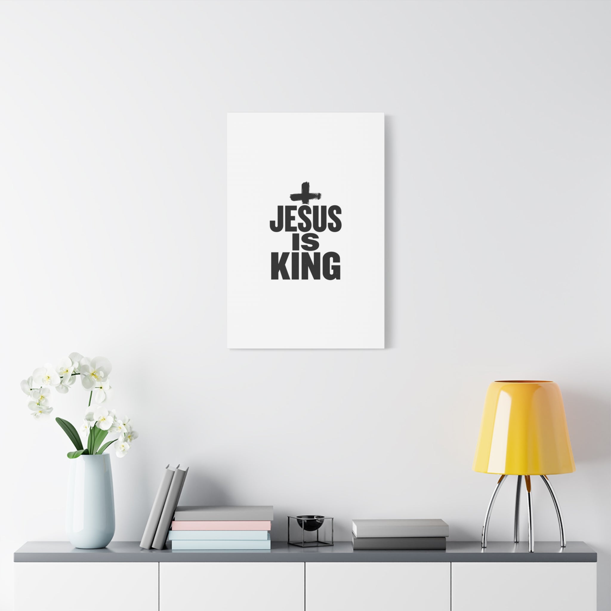 Jesus Is King Canvas | Christian Easter Wall Art, Faith Resurrection Decor