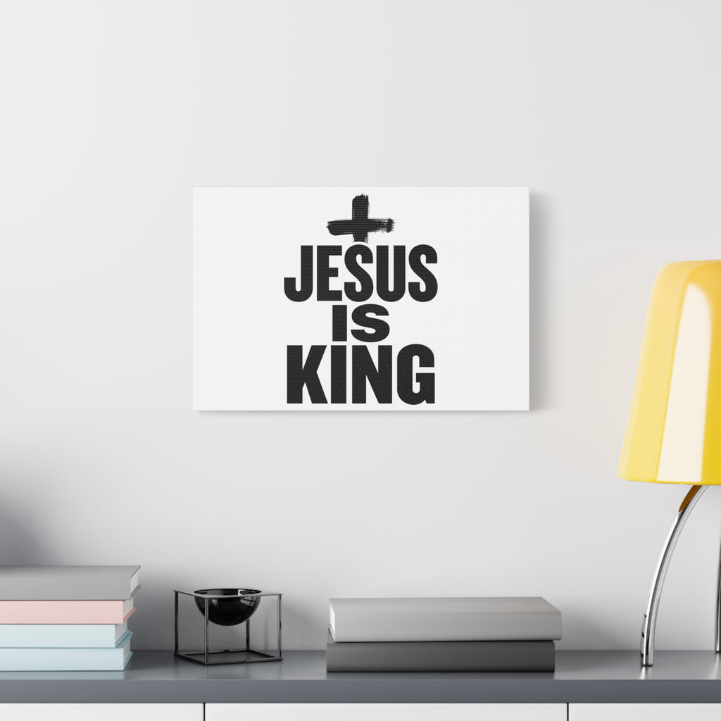 Jesus Is King Canvas | Christian Easter Wall Art, Faith Resurrection Decor
