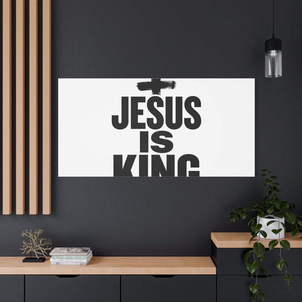 Jesus Is King Canvas | Christian Easter Wall Art, Faith Resurrection Decor