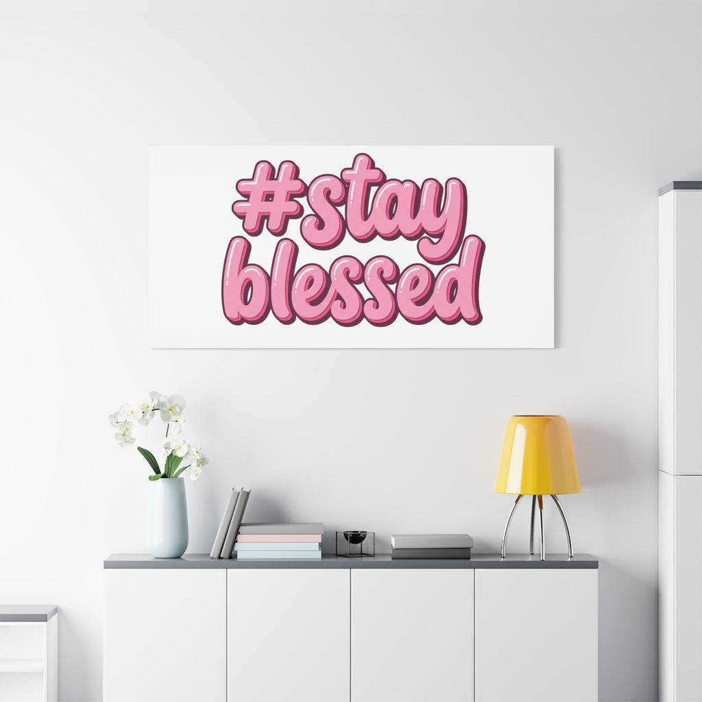 Stay Blessed Canvas, Christian Easter Scripture Wall Art | Pastel Faith Decor
