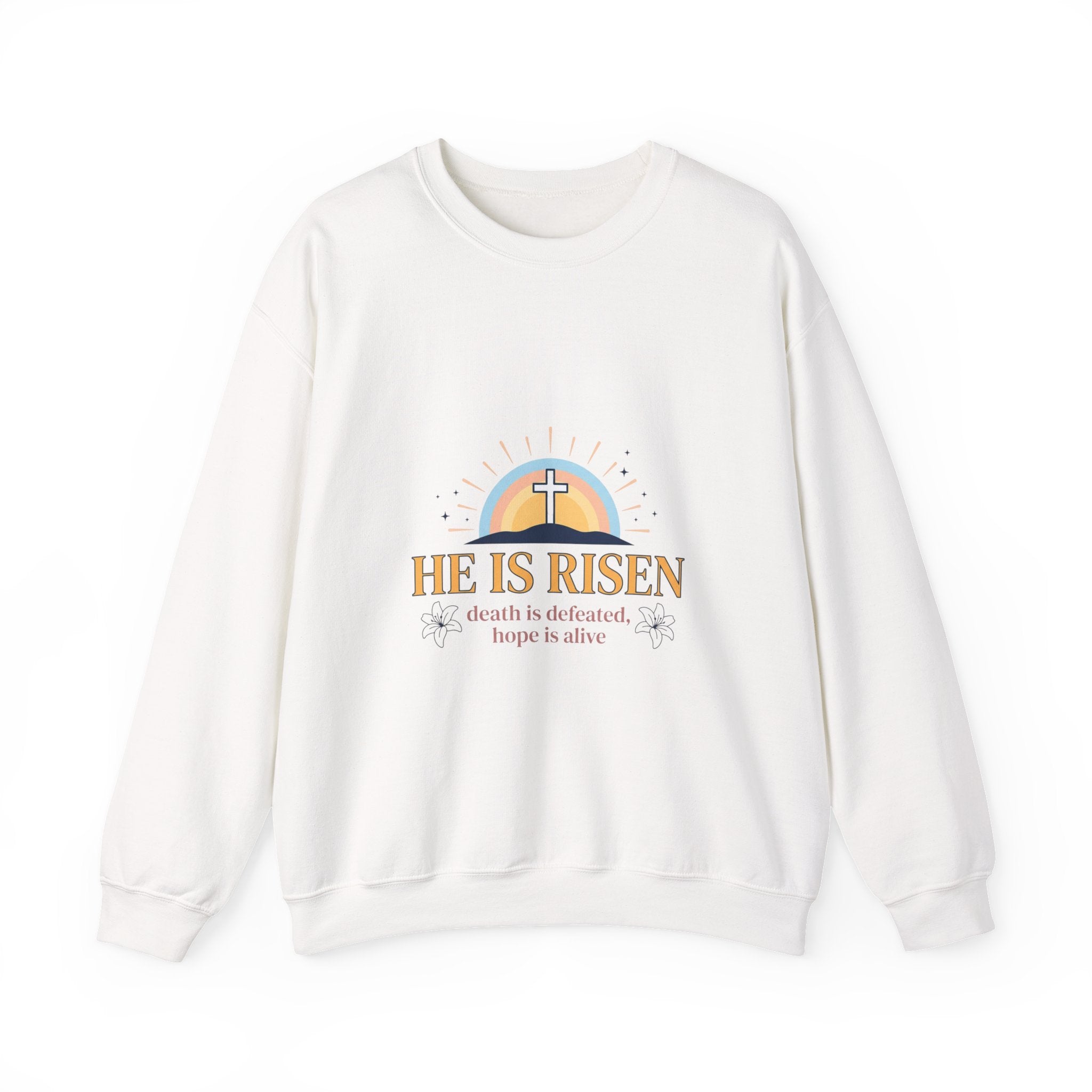 He Is Risen Crewneck Sweatshirt | Christian Easter, Resurrection Sweatshirt