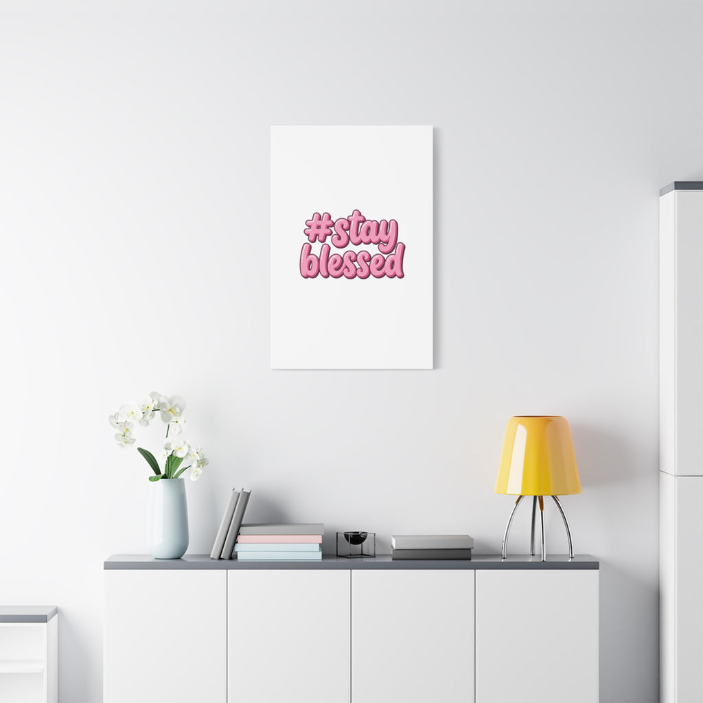 Stay Blessed Canvas, Christian Easter Scripture Wall Art | Pastel Faith Decor